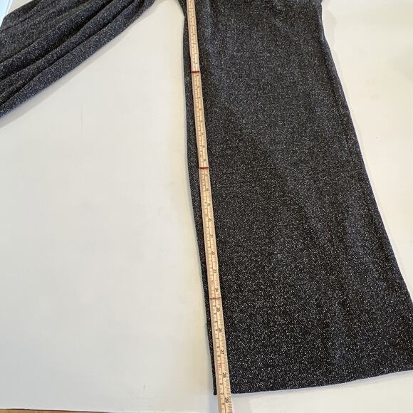 Melissa Paige Wide Leg Pants Pull On Black Silver Womens Medium Glitter Sparkle - Picture 16 of 16